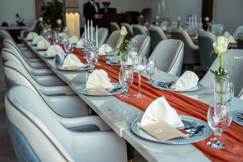 Private dining event setup at Seasons pizza restaurant